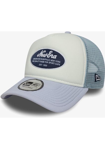 Oval Foam Patch Trucker Kadın Mavi/beyaz Şapka.-