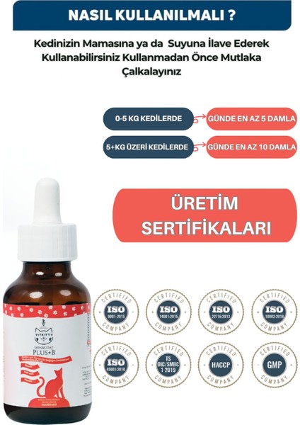 Kediler Için Tüy Dökümünü Azaltan, Besleyen Cilt ve Tüy Sağlığı Damlası Plus B 50 ml modelleri