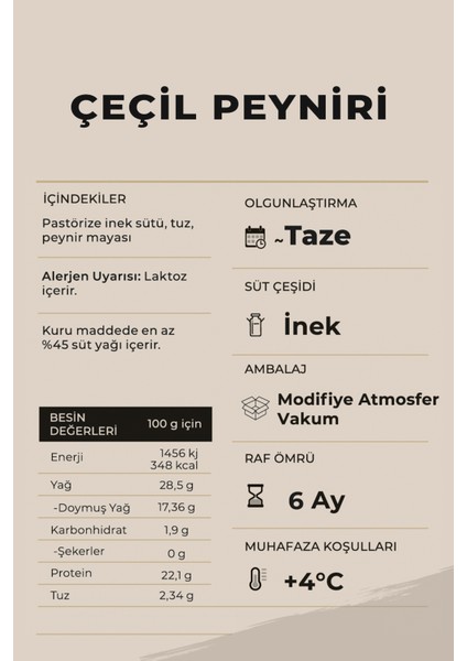 Tam Yağlı Çeçil Peyniri 250 gr modelleri