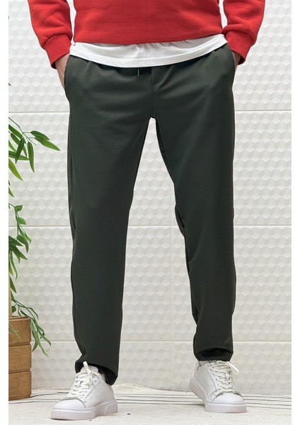 Erkek Düz Paça Çelik Örgü Kumaş Mevsimlik Klasik Pantalon