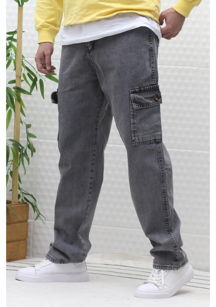 Erkek Kargo Cepli Rahat Kesim Baggy Kot Pantolon