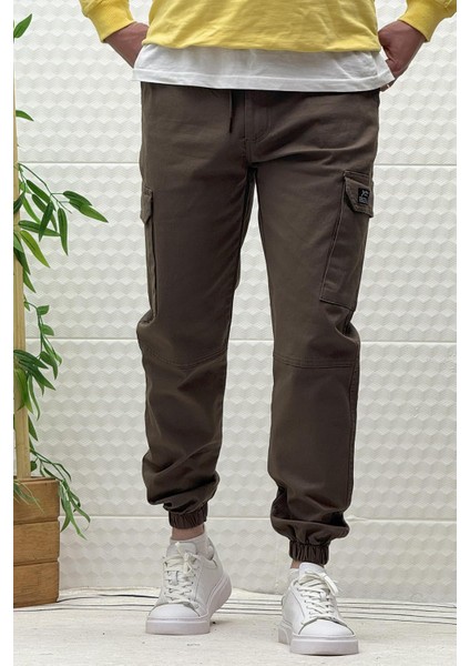 Erkek Beli Lastikli Likralı Kargo Cepli Gabardin Pantalon fırsatları