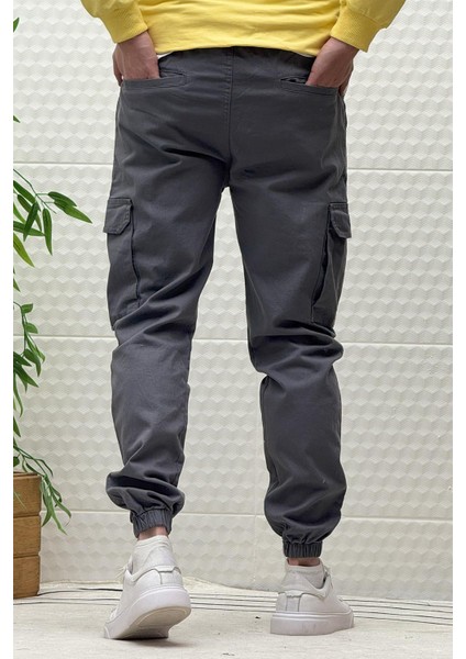 Erkek Beli Lastikli Likralı Kargo Cepli Gabardin Pantalon fırsatları