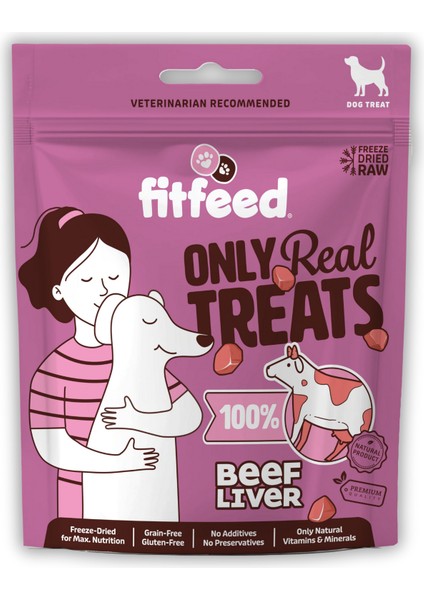 Freeze-Dried Çiğ Dana Ciğer Köpek Ödülü 40g