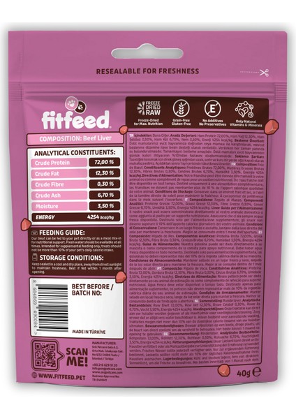 Freeze-Dried Çiğ Dana Ciğer Köpek Ödülü 40g fiyatları