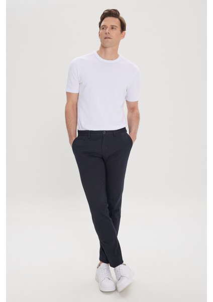Slim Fit Dar Kesim Yan Cepli Pamuklu Esnek Armürlü Pantolon modelleri