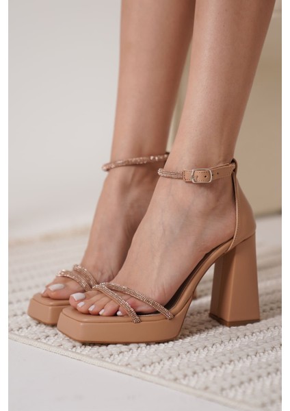 Blaire Premium Kadın Nude Topuklu Sandalet
