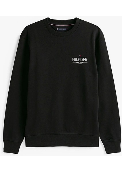 Hılfıger Stacked Sweatshırts Erkek Siyah Kazak MW0MW39376BDS