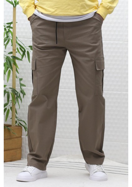 Erkek Kargo Cepli Baggy Gabardin Pantalon fırsatları
