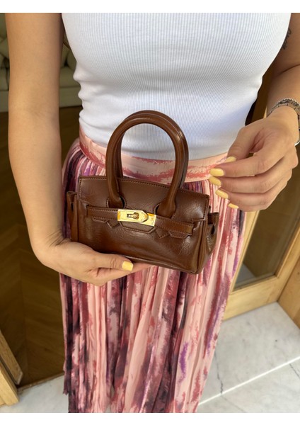 Kelly Kemer Aksesuarlı Mini Çanta Taba indirimleri