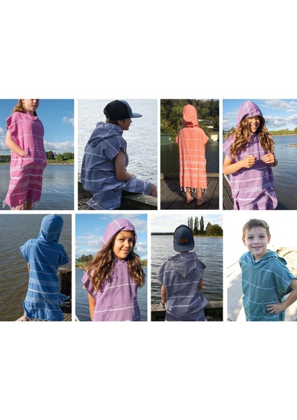 Kişiye Özel Isim Nakışlı Kapüşonlu Çocuk Pançosu indirimleri