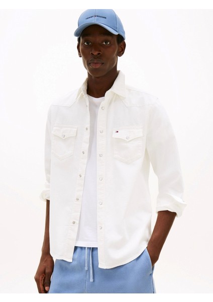 Denım Shırt Gmd Erkek Beyaz Gömlek MW0MW40684YBL fırsatları