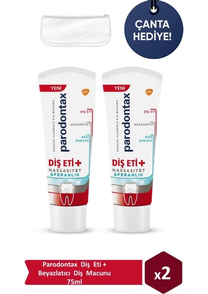 Diş Eti + Diş Macunu 75 ml x 2 Adet Çanta Hediye