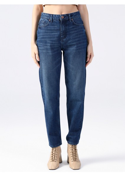 Orta Bel Straight Paça Havuç İndigo Kadın Denim Pantolon FERRO fiyatları