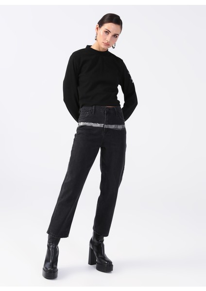 Siyah Kadın Denim Pantolon