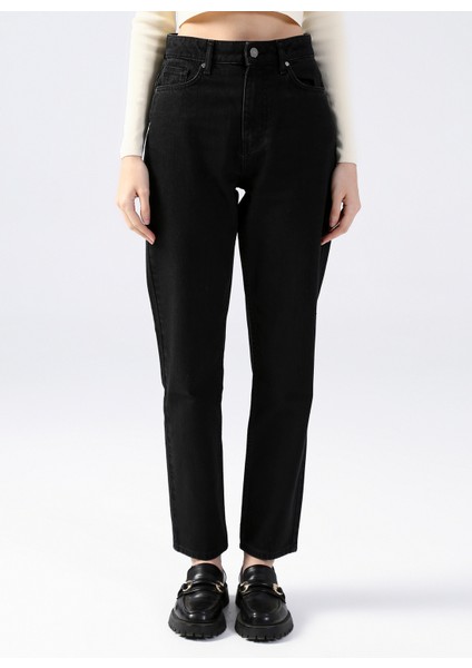 Orta Bel Straight Paça Havuç Antrasit Kadın Denim Pantolon FERRO-2 fiyatları