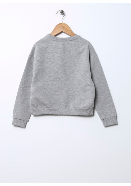 Pullu Kız Çocuk Gri Melanj Sweatshirt Crg-44 fiyatları