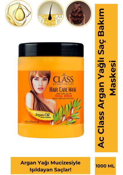 Saç Bakım Maskesi Argan 1000 ml | Kuru ve Yıpranmış Saçlara Özel
