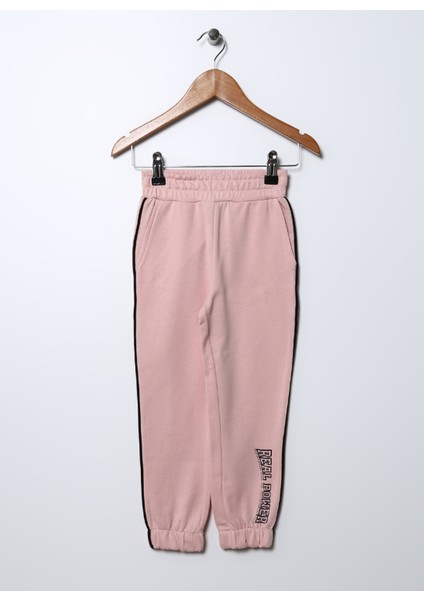 Lastikli Paça Pembe Kiz Çocuk Eşofman Alti Reals Girl