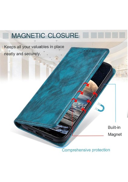 Realme C17 Koruyucu Manyetik Kart Yuvaları Tutucu Pu Deri Için Flip Case (Yurt Dışından)