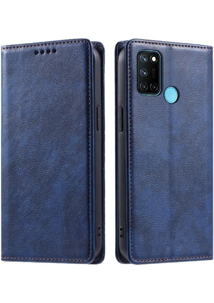 Realme C17 Koruyucu Manyetik Kart Yuvaları Tutucu Pu Deri Için Flip Case (Yurt Dışından)
