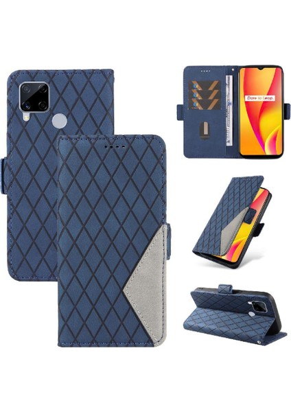 Kart Yuvası ve El Kayışı Iki Renk Ekleme ile Realme C15 Için Flip Case (Yurt Dışından)