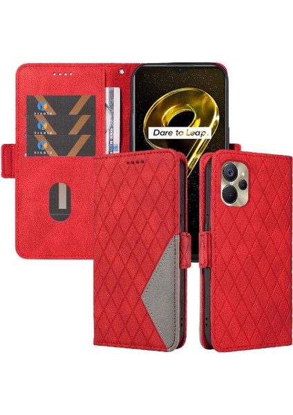 Realme V20 Iki Renk Ekleme Desenleri Için Flip Case Şık Koruyucu (Yurt Dışından)