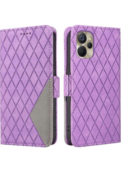 Realme V20 Iki Renk Ekleme Desenleri Için Flip Case Şık Koruyucu (Yurt Dışından)