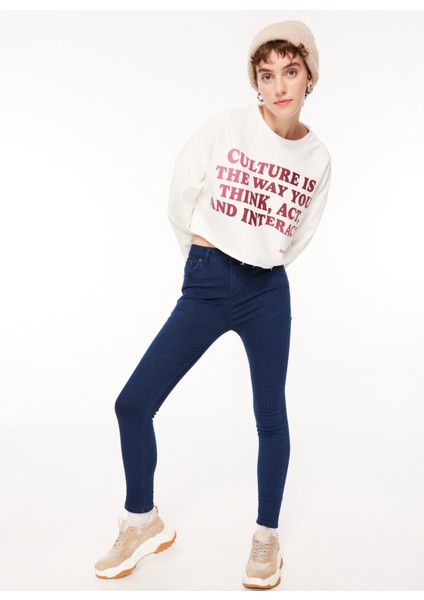 Koyu Indigo Kadın Denim Pantolon
