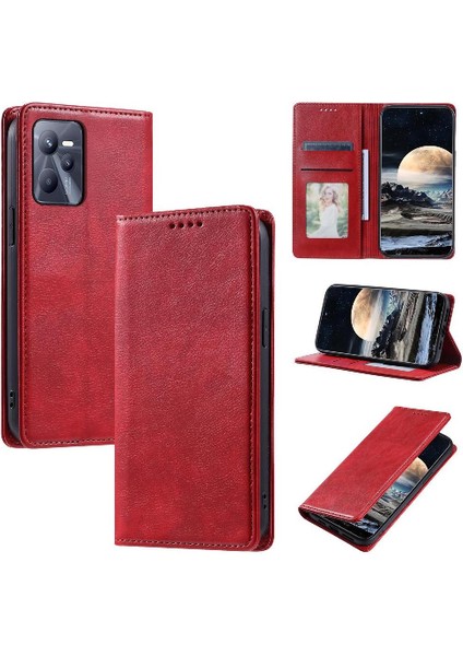 Realme C35 Ince Cüzdan Pu Deri Kart Yuvaları Tutucu Manyetik Için Flip Case (Yurt Dışından) indirimleri