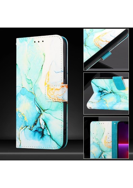 Realme Gt7 Pro 5g Cüzdan Için Kılıf Kickstand Mermer Desen Pu Deri (Yurt Dışından)