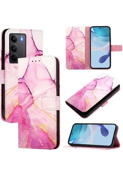 Realme C75 4g Cüzdan Pu Deri Kickstand Mermer Desen Için Kılıf (Yurt Dışından)
