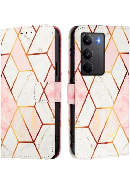 Realme C75 4g Cüzdan Pu Deri Kickstand Mermer Desen Için Kılıf (Yurt Dışından)