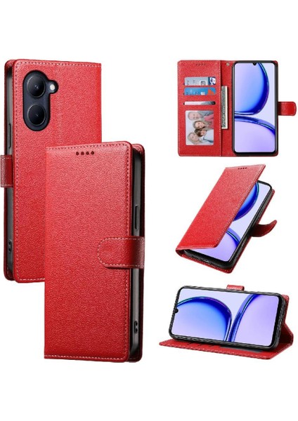 Realme C33 Kart Yuvaları Darbeye Günlük Kullanım Manyetik Kapatma Için Kılıf (Yurt Dışından)