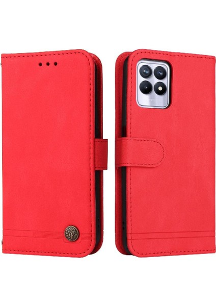 Realme 8i Kısa Kayış Uzun Kayış Darbeye Dayanıklı Cüzdan Kart Yuvası Için Flip Case (Yurt Dışından)