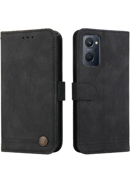 Realme 9i Darbeye Dayanıklı Kart Yuvası Sahipleri Için Flip Case Cüzdan Kısa Kayış (Yurt Dışından)