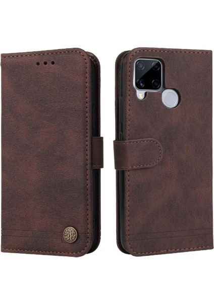 Realme C25/C25S Darbeye Dayanıklı Kart Yuvası Tutucular Için Flip Case Kısa Kayış (Yurt Dışından) modelleri