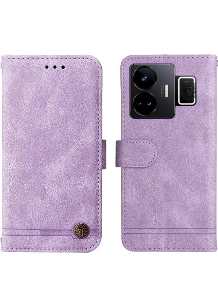 Realme Gt3 Darbeye Dayanıklı Uzun Kayış Kart Yuvası Sahipleri Için Flip Case Cüzdan (Yurt Dışından)