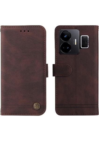 Realme Gt3 Darbeye Dayanıklı Uzun Kayış Kart Yuvası Sahipleri Için Flip Case Cüzdan (Yurt Dışından)