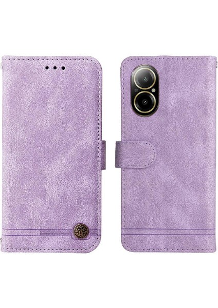 Realme C67 4g Kart Yuvası Sahipleri Için Flip Case Uzun Kayış Cüzdan Kısa (Yurt Dışından)