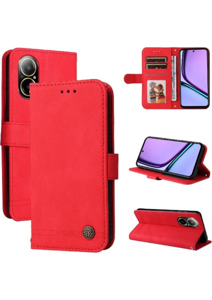Realme C67 4g Kart Yuvası Sahipleri Için Flip Case Uzun Kayış Cüzdan Kısa (Yurt Dışından)