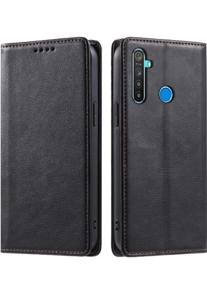 Realme 5 Pro Pu Deri Manyetik Kart Yuvaları Tutucu Ince Için Flip Case (Yurt Dışından)