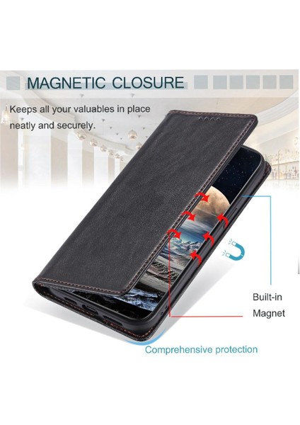 Realme 5 Pro Pu Deri Manyetik Kart Yuvaları Tutucu Ince Için Flip Case (Yurt Dışından) modelleri