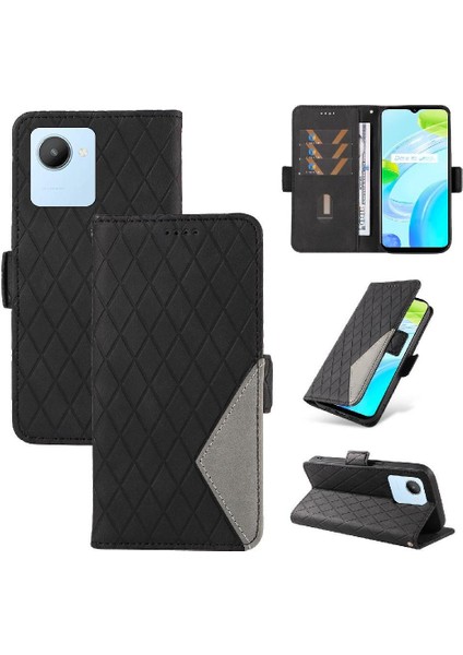 Realme C30 4g Iki Renk Ekleme Desenleri Için Flip Case Şık Koruyucu (Yurt Dışından)