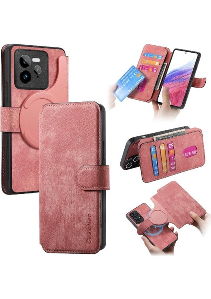 Realme Gt 7 Pro Retro Kart Standı Mıknatıs Koruyucu Malzeme Için Flip Case (Yurt Dışından)