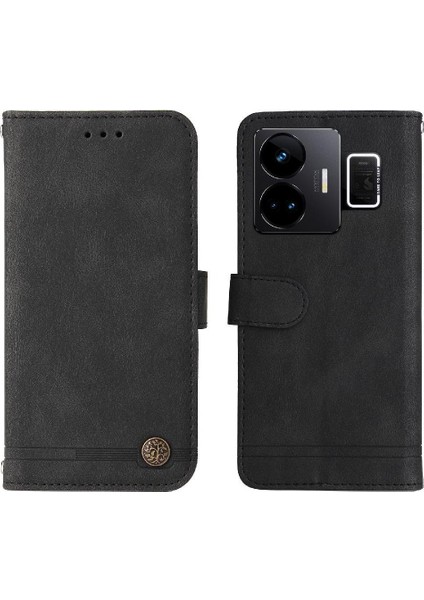 Realme Gt3 Darbeye Dayanıklı Uzun Kayış Kart Yuvası Sahipleri Için Flip Case Cüzdan (Yurt Dışından)