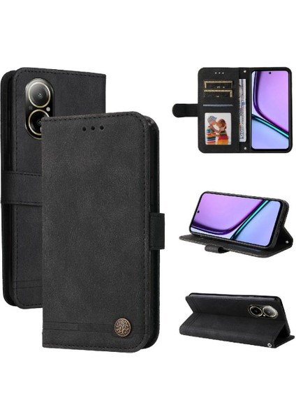 Realme C67 4g Kart Yuvası Sahipleri Için Flip Case Uzun Kayış Cüzdan Kısa (Yurt Dışından)