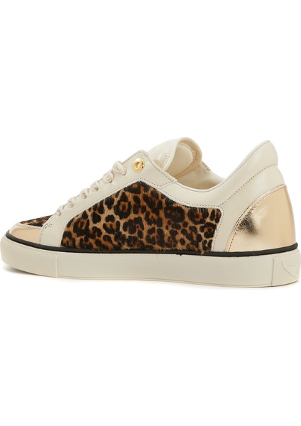 Fly On Leopar Desenli Kadın Deri Sneaker modelleri
