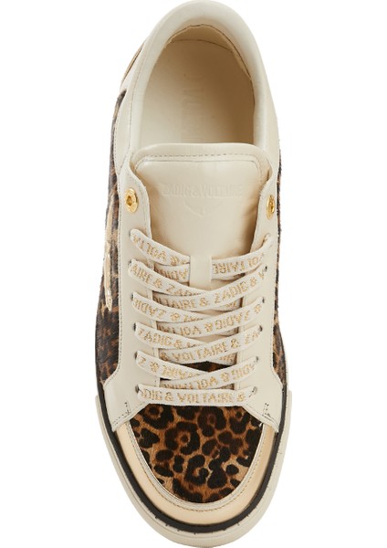Fly On Leopar Desenli Kadın Deri Sneaker fırsatları