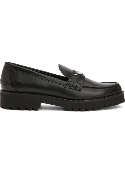 Joecassin Siyah Kadın Deri Loafer